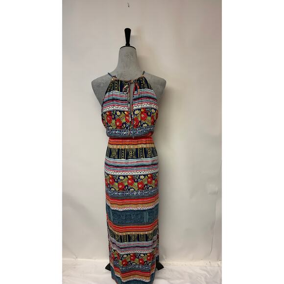 MinkPink  Maxi Dress Womens SZ M Sundress Beach Vacation Colorful Coverup - Picture 1 of 10